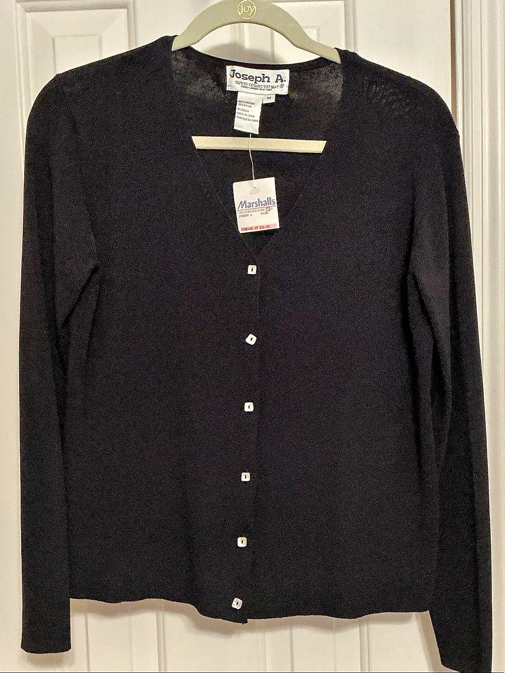 Joseph A. Black Cardigan Size Medium NWT